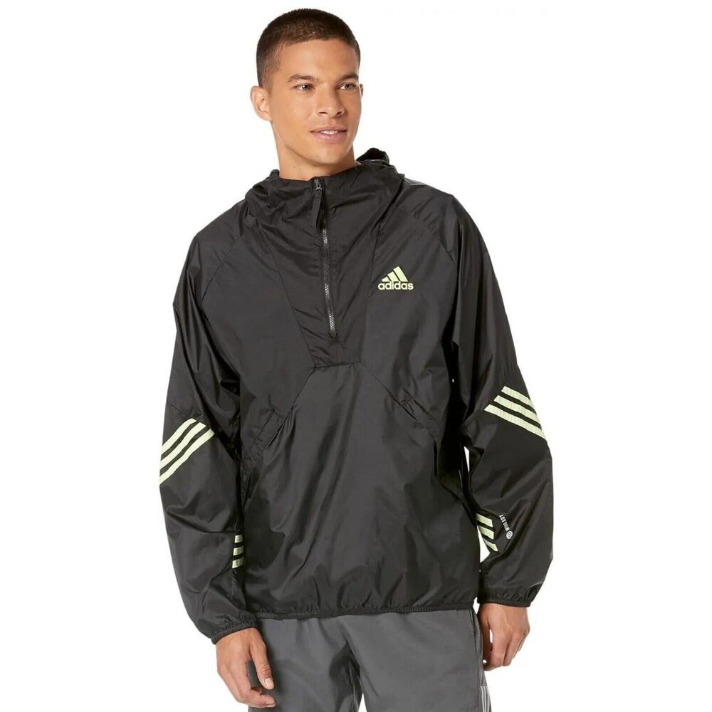 BNWT Adidas Men's Regular Back to Sport Wind.rdy Anorak Quarter Zip XL, Black